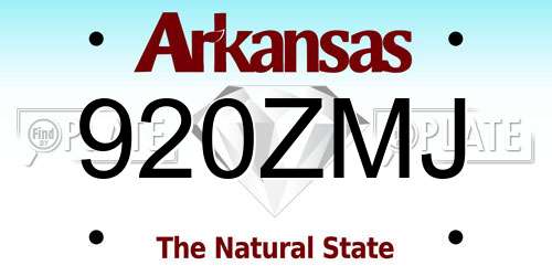920ZMJ Arkansas License Plate
