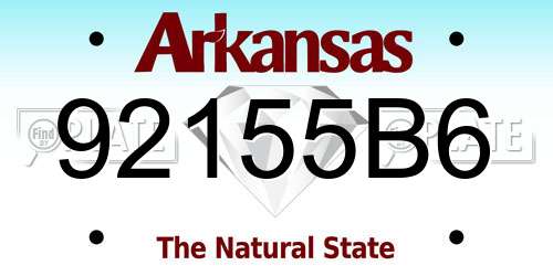 92155B6 Arkansas License Plate