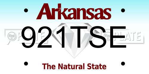 921TSE Arkansas License Plate