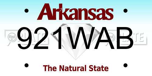 921WAB Arkansas License Plate