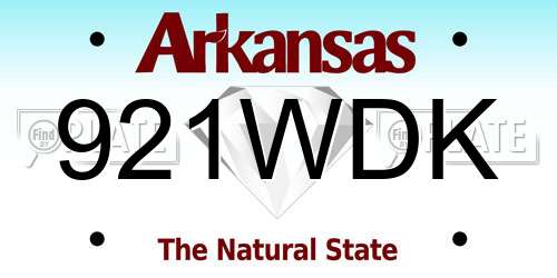 921WDK Arkansas License Plate