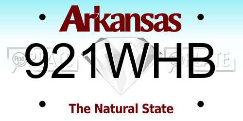 921WHB Arkansas License Plate