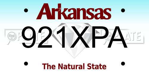 921XPA Arkansas License Plate
