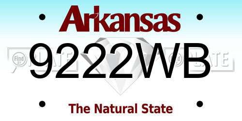 9222WB Arkansas License Plate