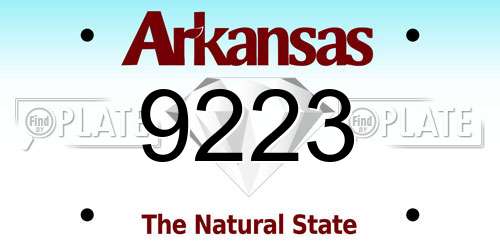9223 Arkansas License Plate
