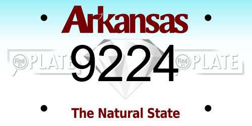9224 Arkansas License Plate