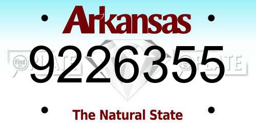 9226355 Arkansas License Plate