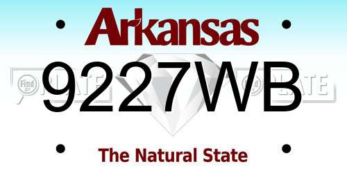 9227WB Arkansas License Plate