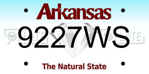 9227WS Arkansas License Plate