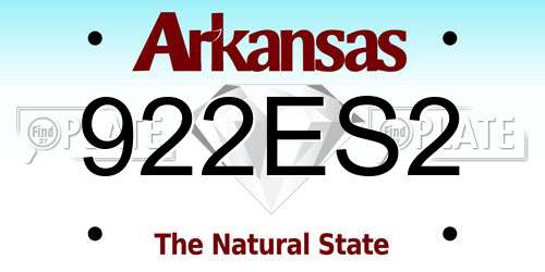 922ES2 Arkansas License Plate