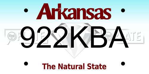922KBA Arkansas License Plate