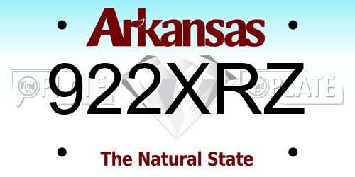 922XRZ Arkansas License Plate