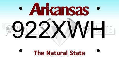 922XWH Arkansas License Plate
