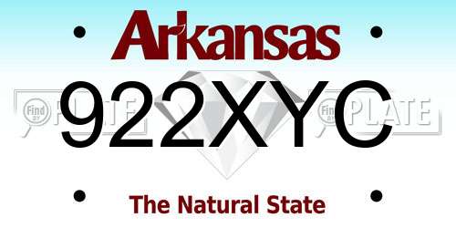 922XYC Arkansas License Plate