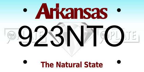 923NTO Arkansas License Plate