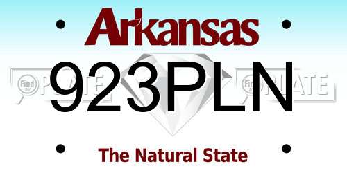 923PLN Arkansas License Plate