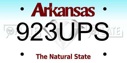 923UPS Arkansas License Plate
