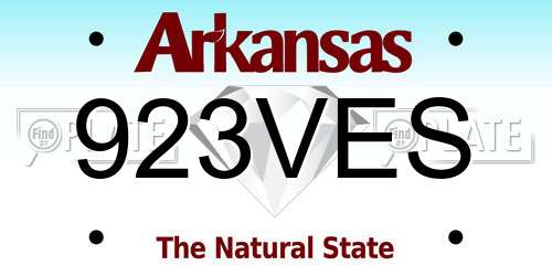 923VES Arkansas License Plate