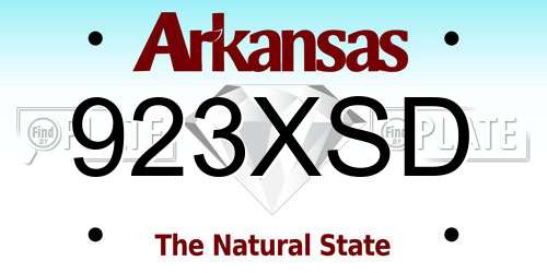 923XSD Arkansas License Plate