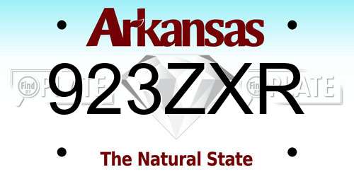 923ZXR Arkansas License Plate