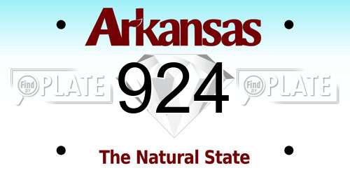924 Arkansas License Plate
