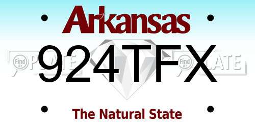 924TFX Arkansas License Plate