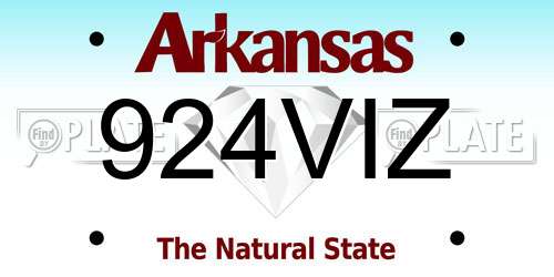 924VIZ Arkansas License Plate
