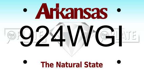 924WGI Arkansas License Plate