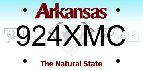 924XMC Arkansas License Plate