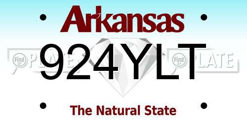924YLT Arkansas License Plate