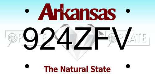 924ZFV Arkansas License Plate