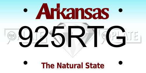 925RTG Arkansas License Plate