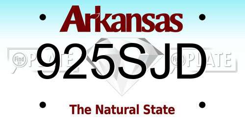 925SJD Arkansas License Plate
