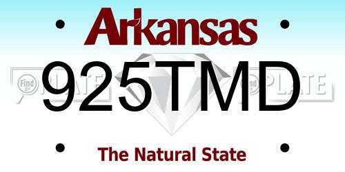 925TMD Arkansas License Plate
