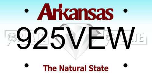 925VEW Arkansas License Plate