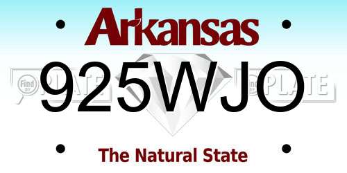 925WJO Arkansas License Plate