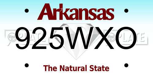 925WXO Arkansas License Plate