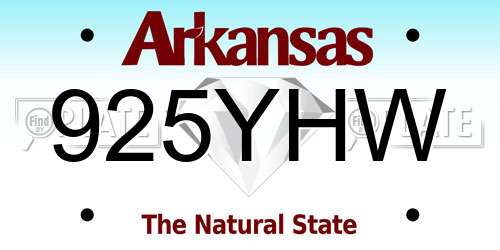 925YHW Arkansas License Plate