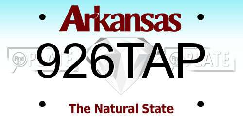 926TAP Arkansas License Plate