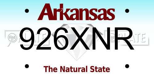 926XNR Arkansas License Plate