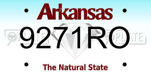 9271RO Arkansas License Plate