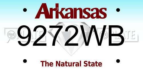 9272WB Arkansas License Plate