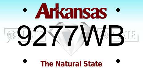 9277WB Arkansas License Plate
