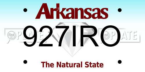 927IRO Arkansas License Plate