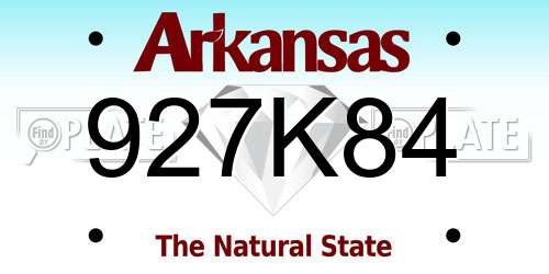 927K84 Arkansas License Plate