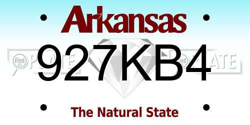 927KB4 Arkansas License Plate
