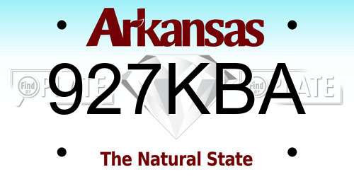 927KBA Arkansas License Plate
