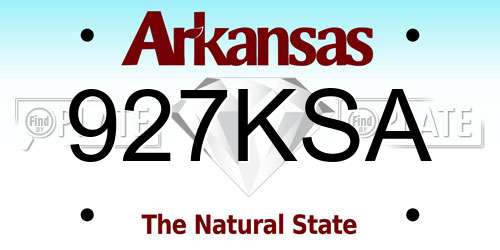 927KSA Arkansas License Plate