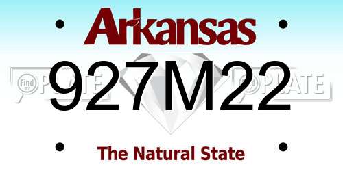 927M22 Arkansas License Plate