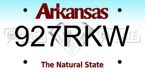927RKW Arkansas License Plate